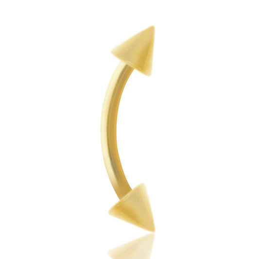 Piercing barre courbe pour piercing en or jaune