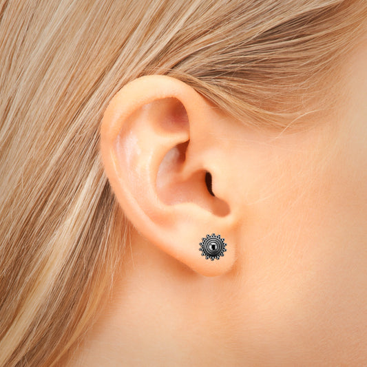 Boucle d'oreille en acier chirurgical style tribal