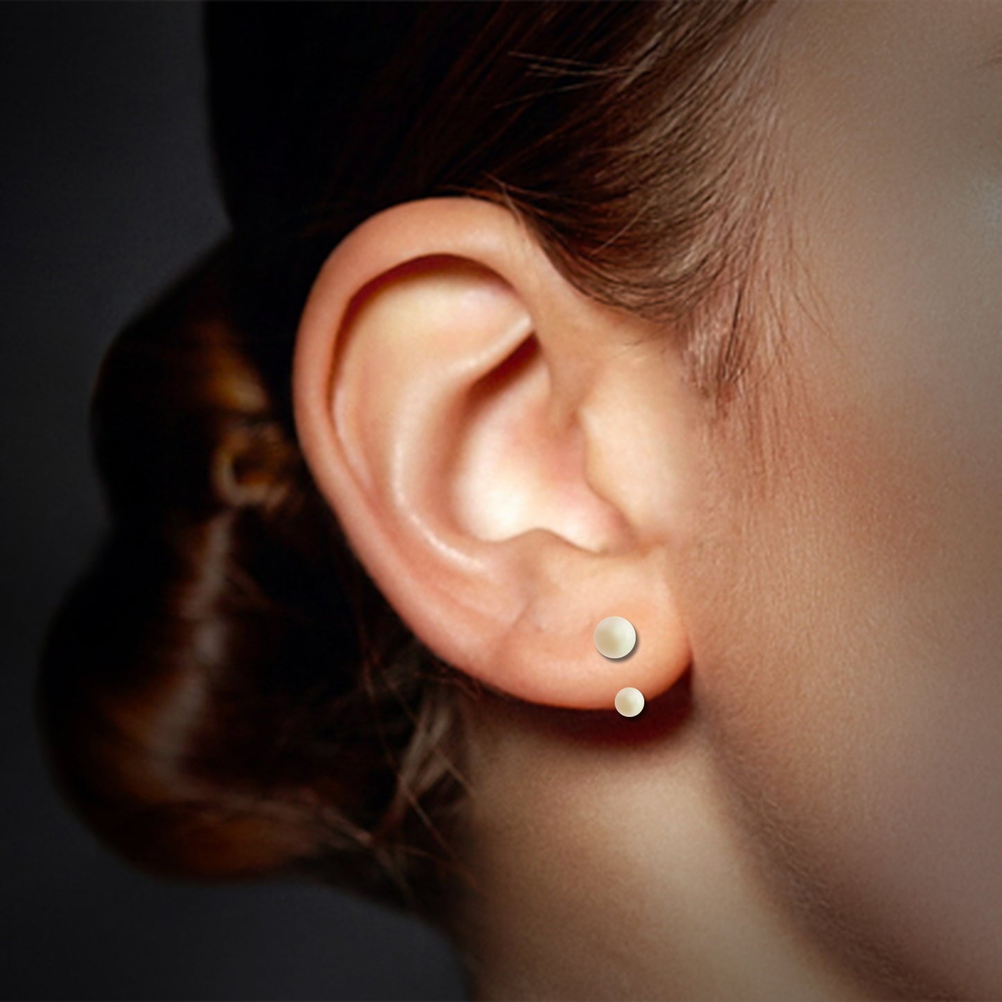 Boucle d'oreille vissable avec perles de culture véritables