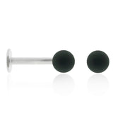 Boucle d'oreille en acier et boule transparente