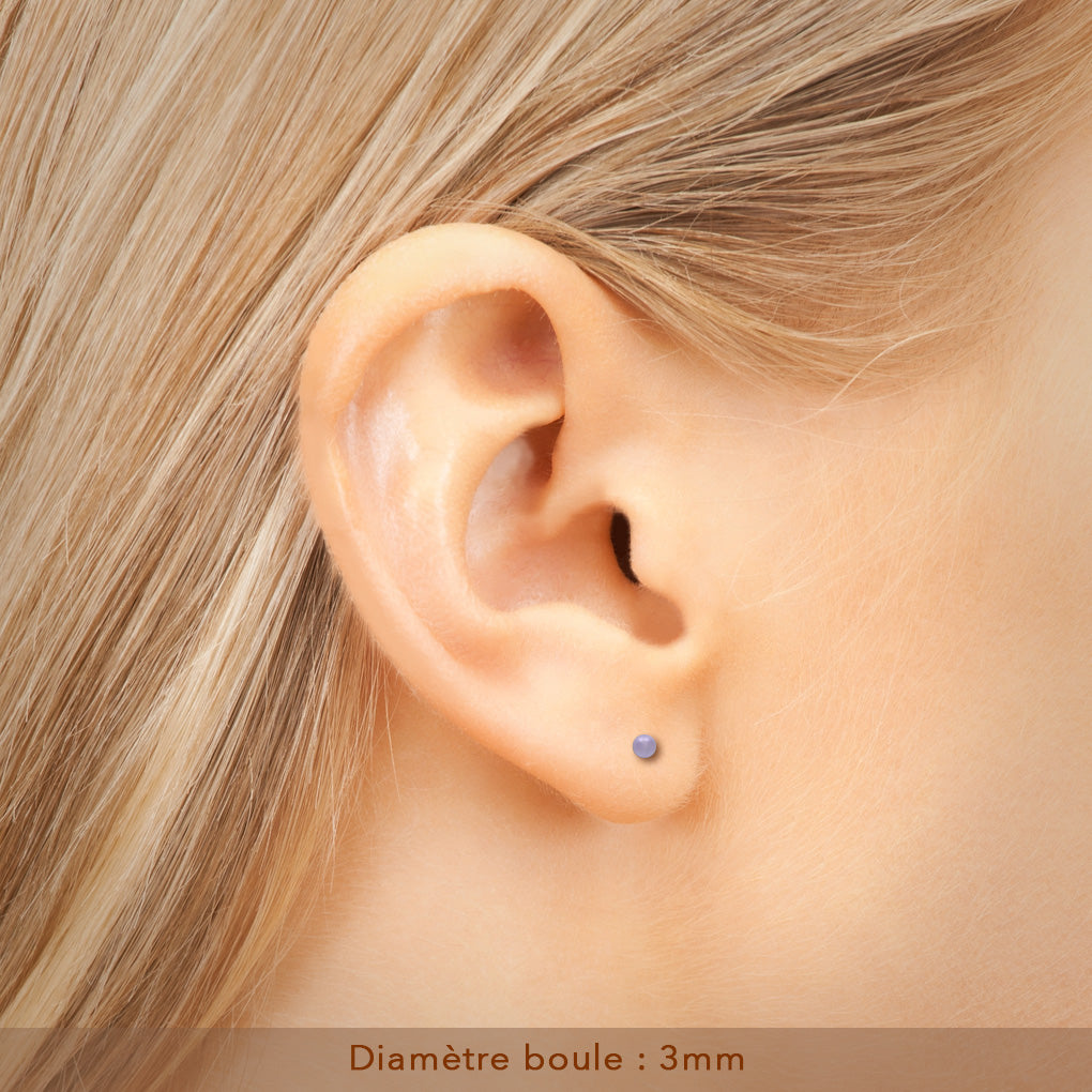 Boucle d'oreille pour enfant zéro allergie en 3mm