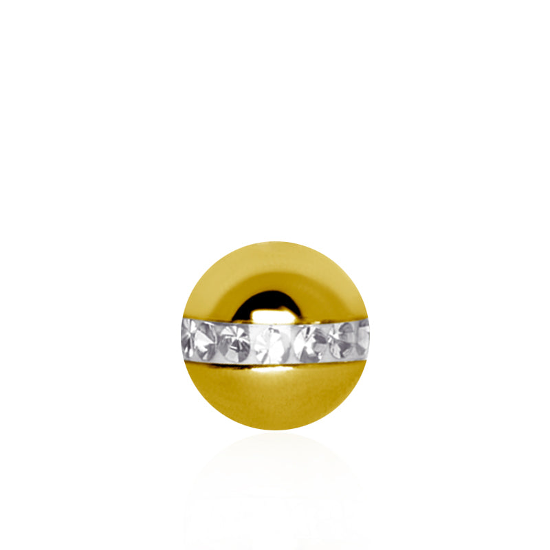 Boule de piercing plaqué or et Cristal de Swarovski