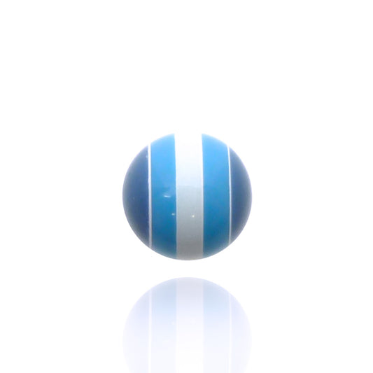Piercing boule acrylique bleu rayée