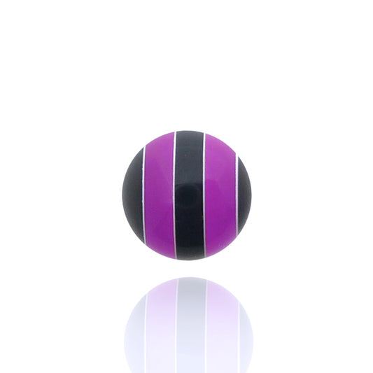 Piercing boule noire rayée