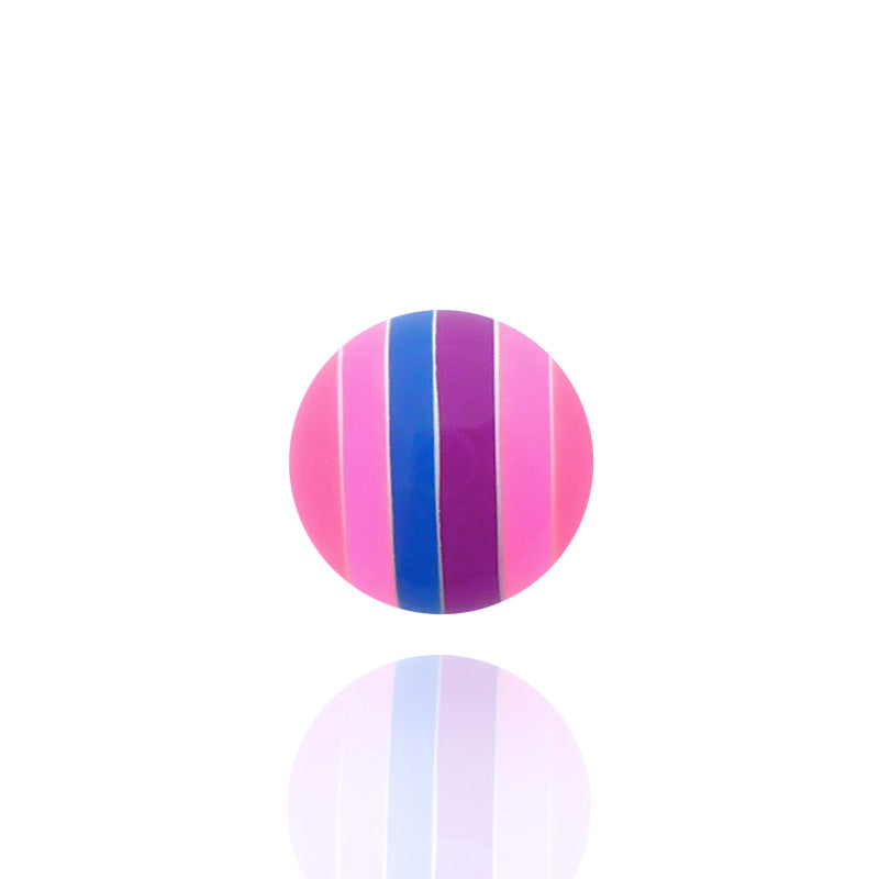 Piercing boule rayée multicolore