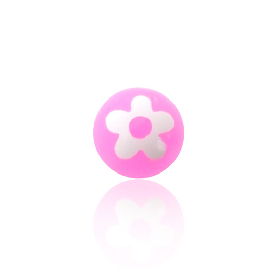 Piercing boule fleur acrylique