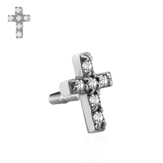 Piercing clip croix en cristal de Swarovski