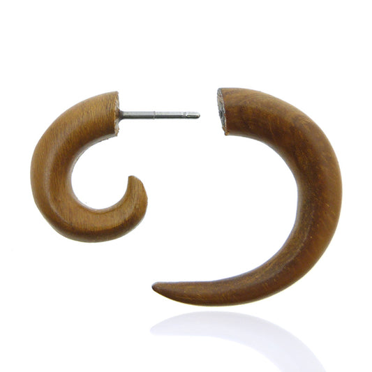 Piercing faux écarteur en bois exotique clair