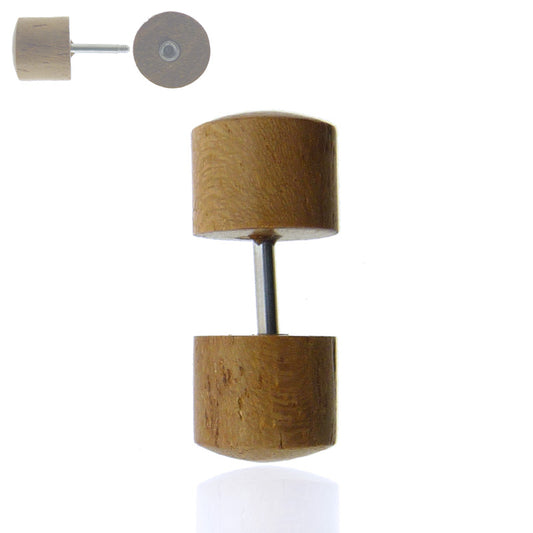 Piercing faux plug en bois exotique clair