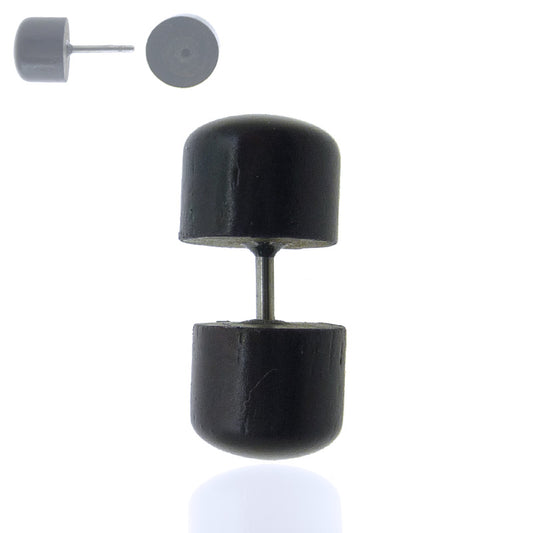 Piercing faux plug en bois exotique sombre