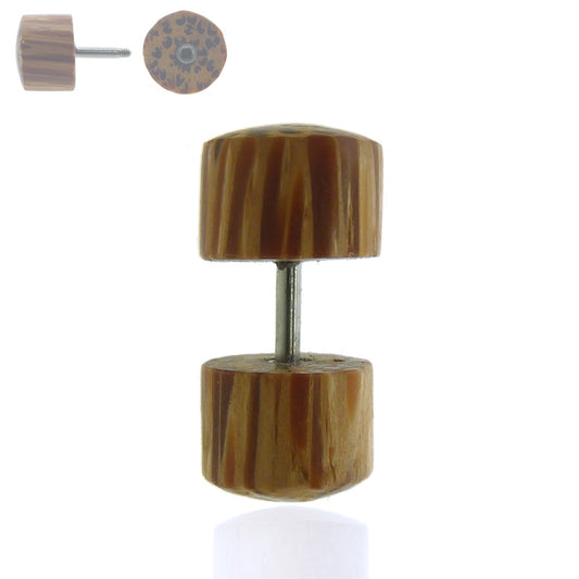 Piercing faux plug en bois de bambou