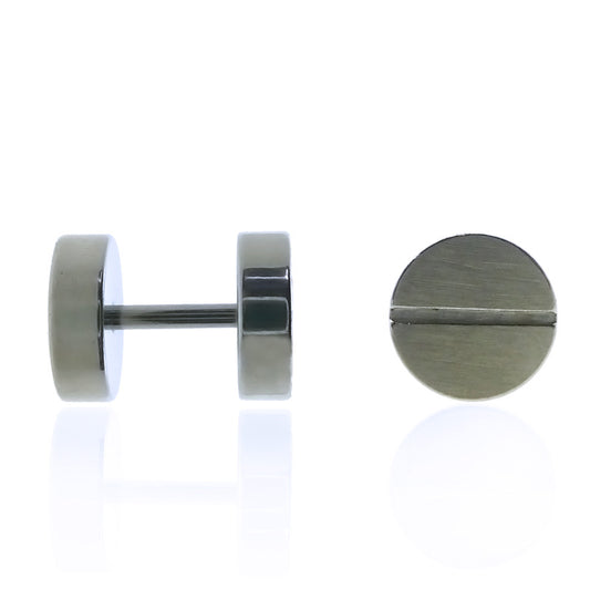 Faux piercing en acier pour le lobe style vis