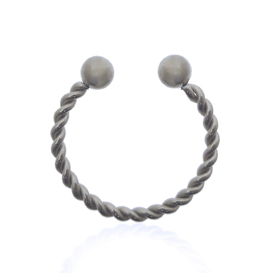 Faux piercing septum en acier chirurgical torsadé