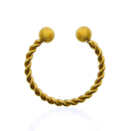 Faux piercing septum en plaqué or torsadé