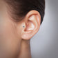 Piercing labret or blanc avec fleur oxydes de zirconium