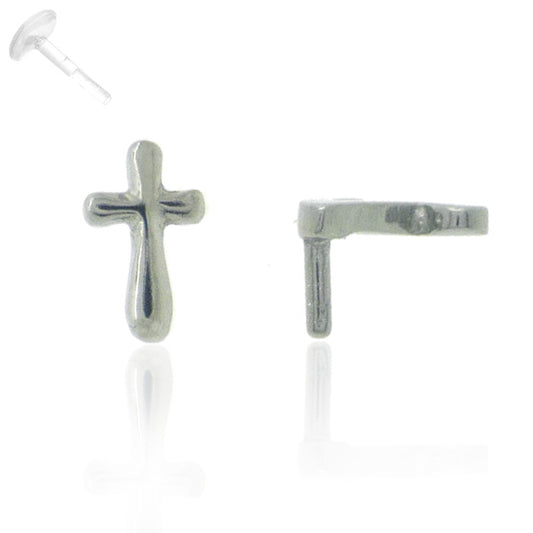 Piercing labret croix clipsable