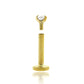Piercing labret en or jaune avec diamant 0,05 carats