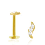 Piercing vissable labret or jaune arabesque
