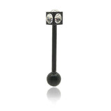Piercing langue acier chirurgical cube et zirconium