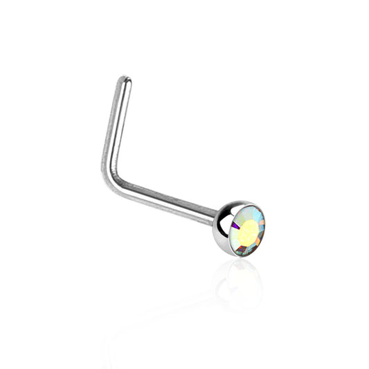 Piercing de nez en acier chirurgical avec strass