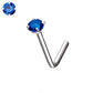 Piercing de nez acier chirurgical avec strass couleur griffé (barre pliée)