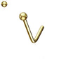 Piercing de nez en acier couleur or (barre pliée)