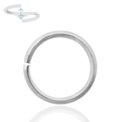 Anneau fin de piercing nez en or blanc 18 carats