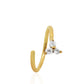 Piercing anneau de nez en or jaune avec trèfle brillant