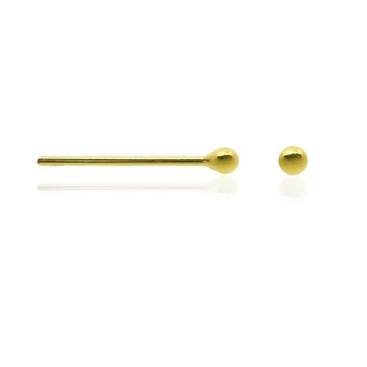 Piercing de nez plaqué or avec  micro boule