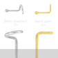Piercing nez or jaune avec zircon noir