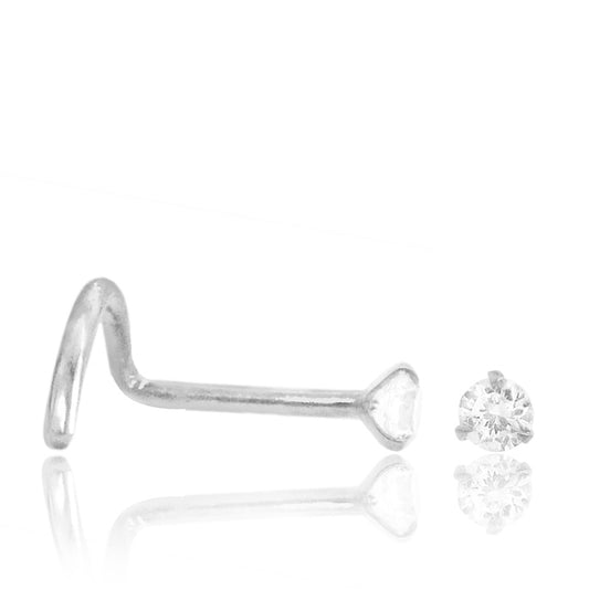Piercing nez en or blanc avec diamant 0,02 carats