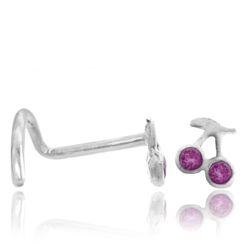 Piercing nez or blanc cerise