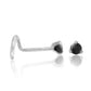 Piercing nez or blanc 18 carats avec zircon noir
