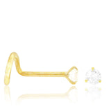 Piercing nez or jaune avec diamant 0,03 carats