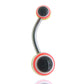 Piercing nombril acrylique rayures multicolores