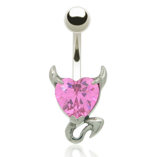 Piercing nombril acier chirurgical coeur