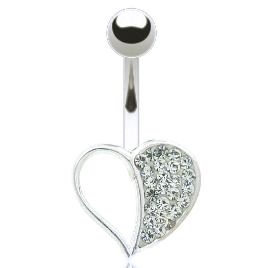 Piercing nombril argent coeur