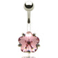 Piercing nombril acier chirurgical cristal
