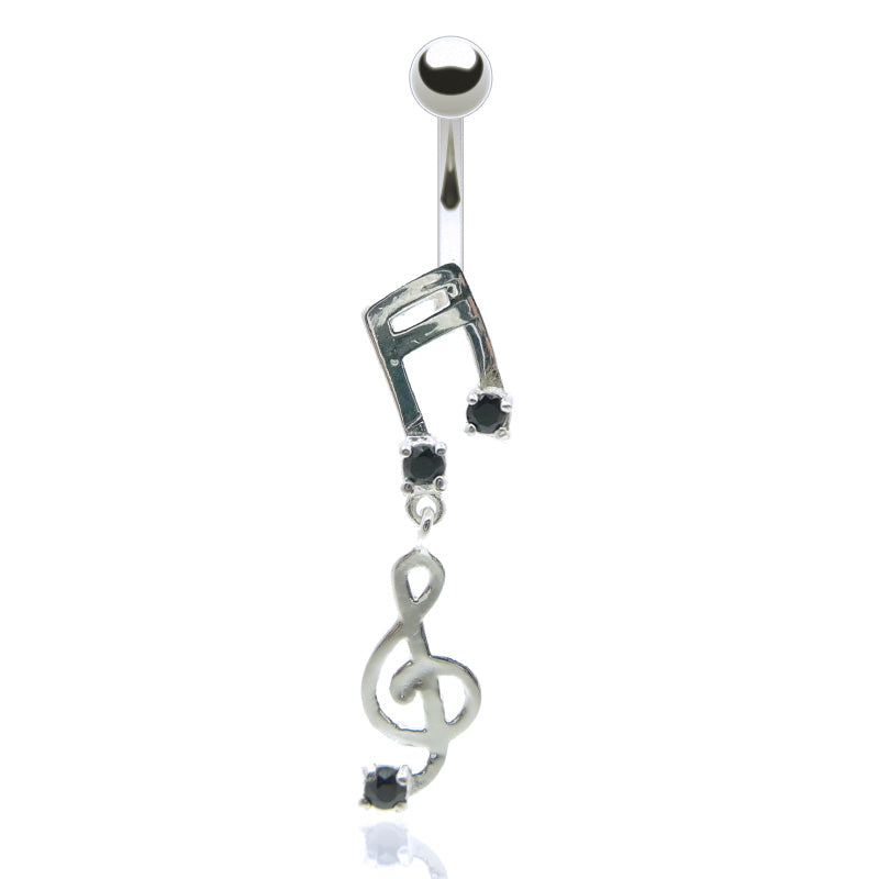 Piercing nombril pendentif note musique