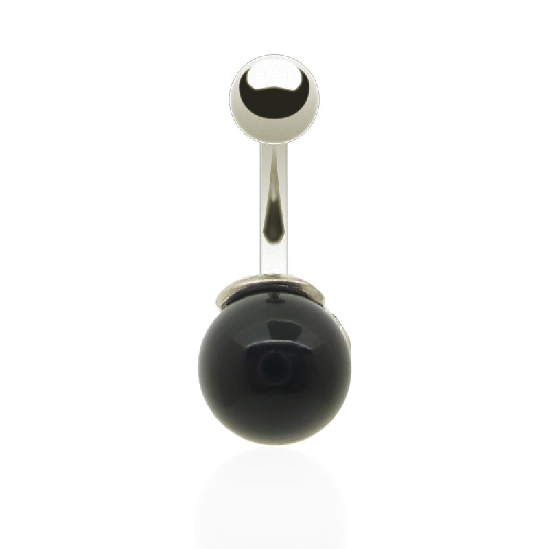 Piercing de nombril avec perle noire