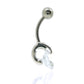 Piercing de nombril en acier avec oxyde de zirconium