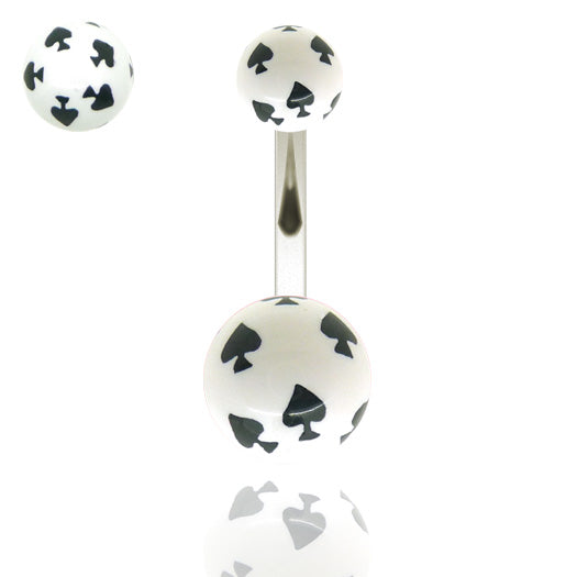 Piercing nombril acier boules pique