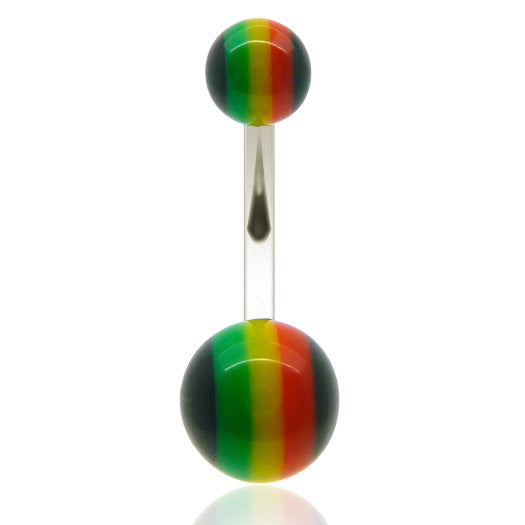 Piercing nombril acrylique rasta
