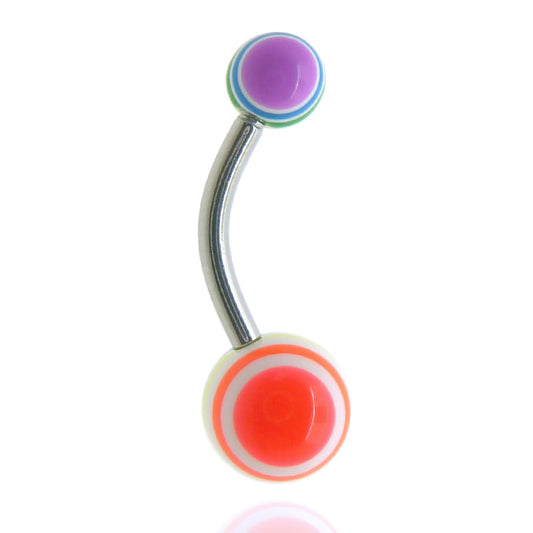 Piercing nombril acrylique rayé