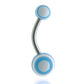 Piercing nombril acrylique rayures bleues