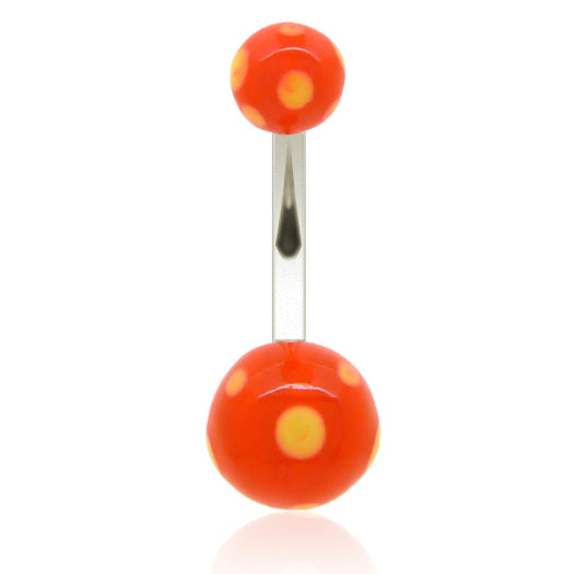 Piercing nombril acrylique avec pois