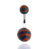 Piercing nombril acier chirurgical boules verre de murano
