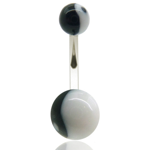 Piercing nombril boule acrylique yin yang