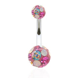 Piercing nombril cristal de swarovski multicolore (petit modèle)