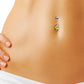 Piercing de nombril fleur porté